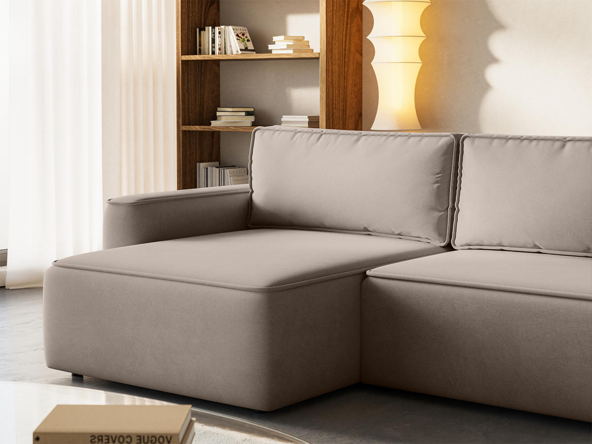 ECKSOFA Sarro mit Schlaffunktion, Taupe - Taupe, Textil (165/260cm) - Fedve