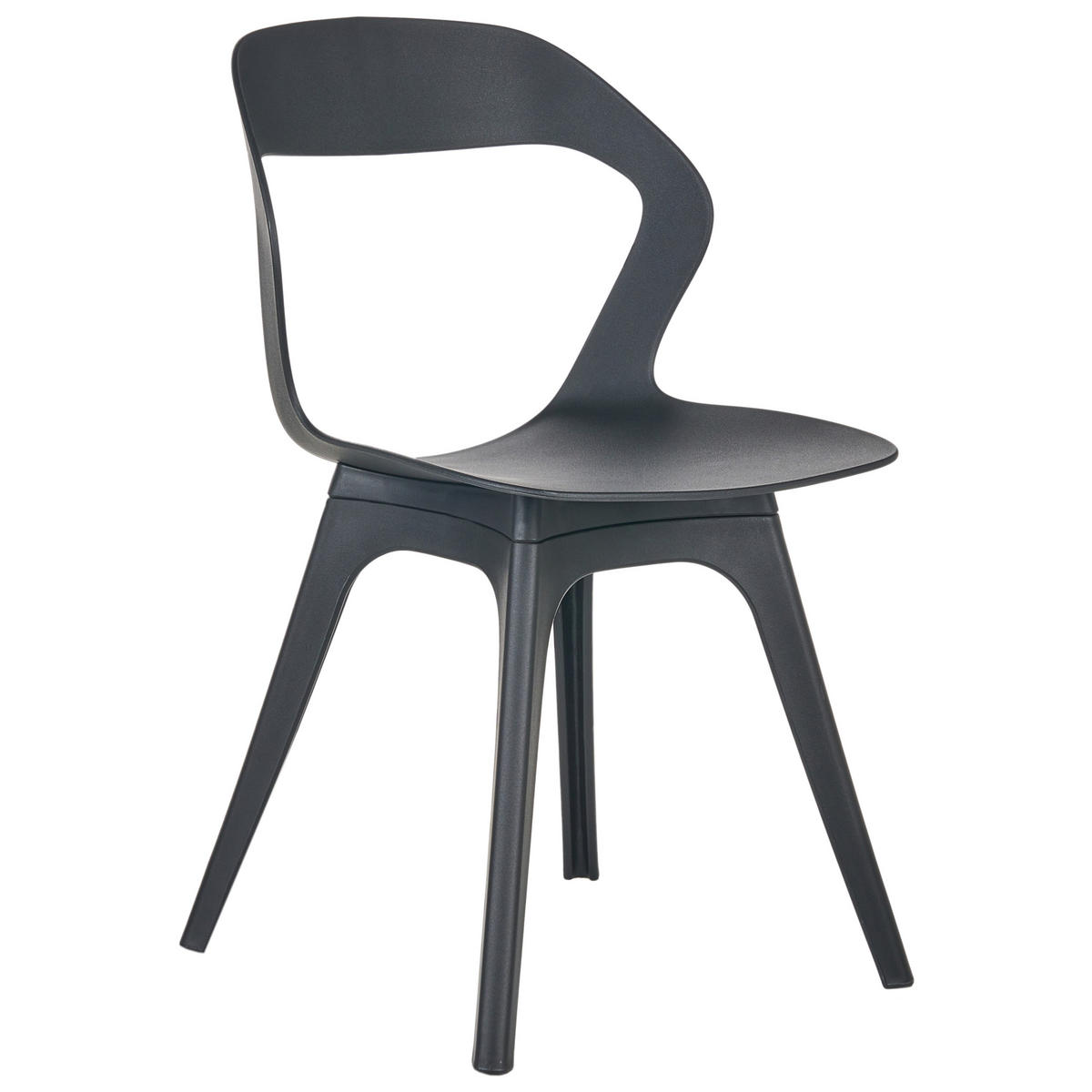 GARTENSTUHL 4er-Set Schwarz Lachania - Schwarz, Kunststoff (47/80/45cm) - Beliani