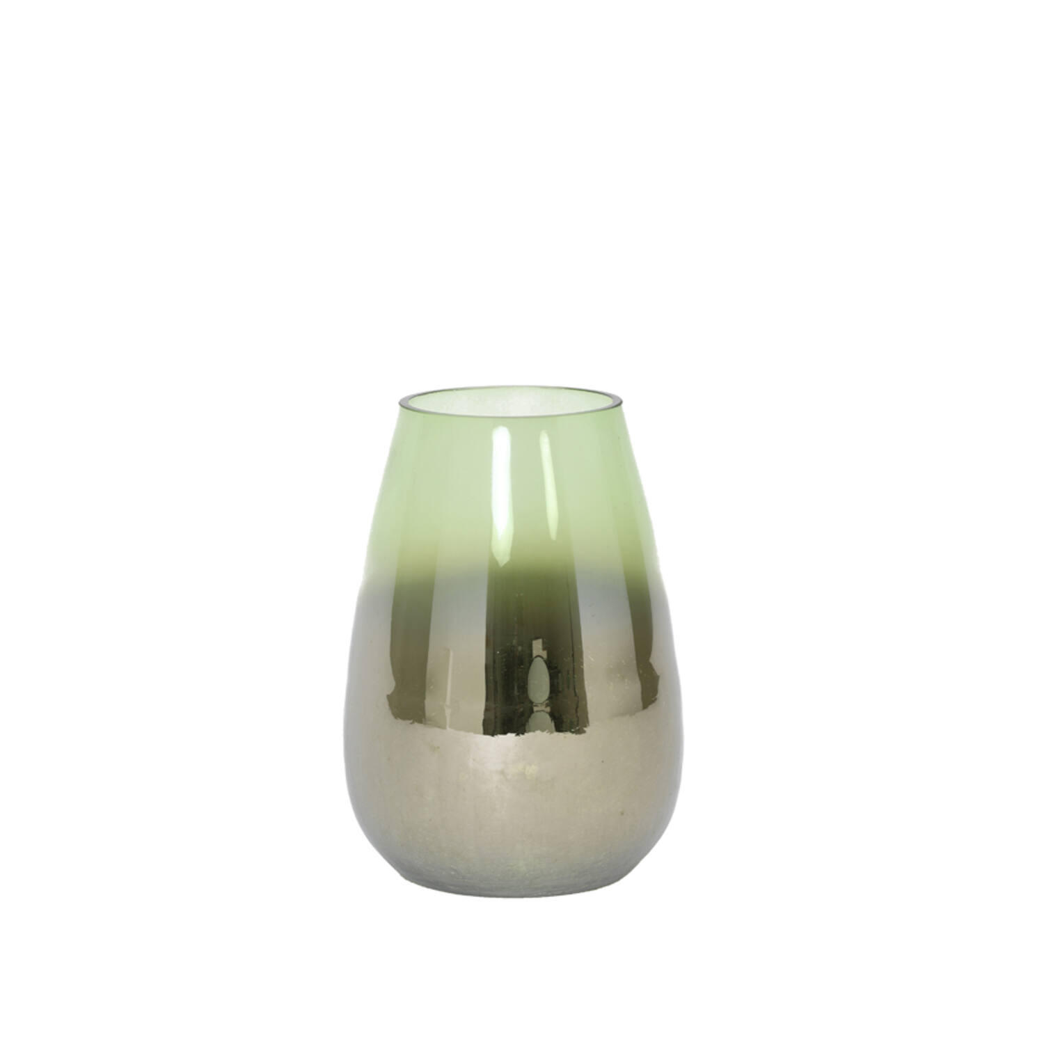 VASE IZEDA Ø19x26 cm, Glas, Metallic Grün - Grün, Glas (19/26cm) - Light & Living