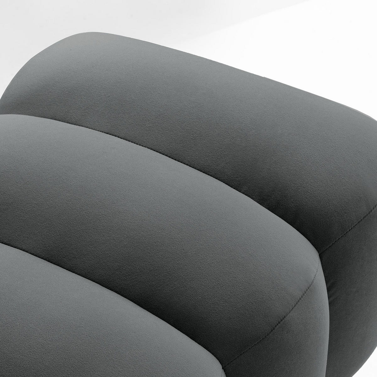 SITZHOCKER Polsterhocker PECCO, Veloursstoff - Dunkelgrau/Schwarz, Holz/Textil (60/50/50cm) - KONSIMO®