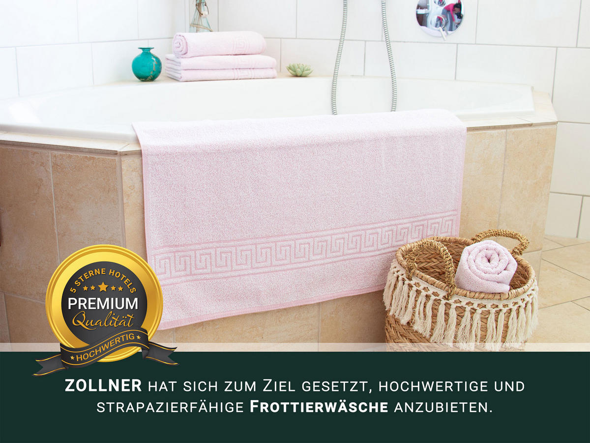 DUSCHTÜCHER, 5er-Set, 70x140 cm, 70% Baumwolle, 30% Polyester, Rosa - Rosa, Textil (70/140cm) - Zollner