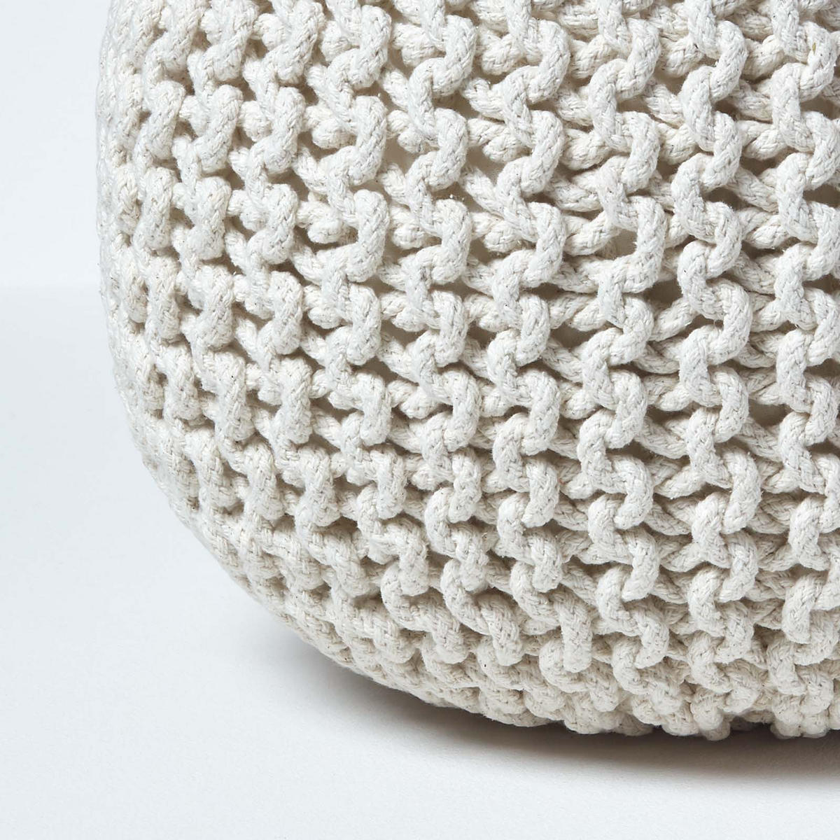 STRICK-POUF natur, 40/40/35 cm - Naturfarben, Textil (40/35/40cm) - Homescapes