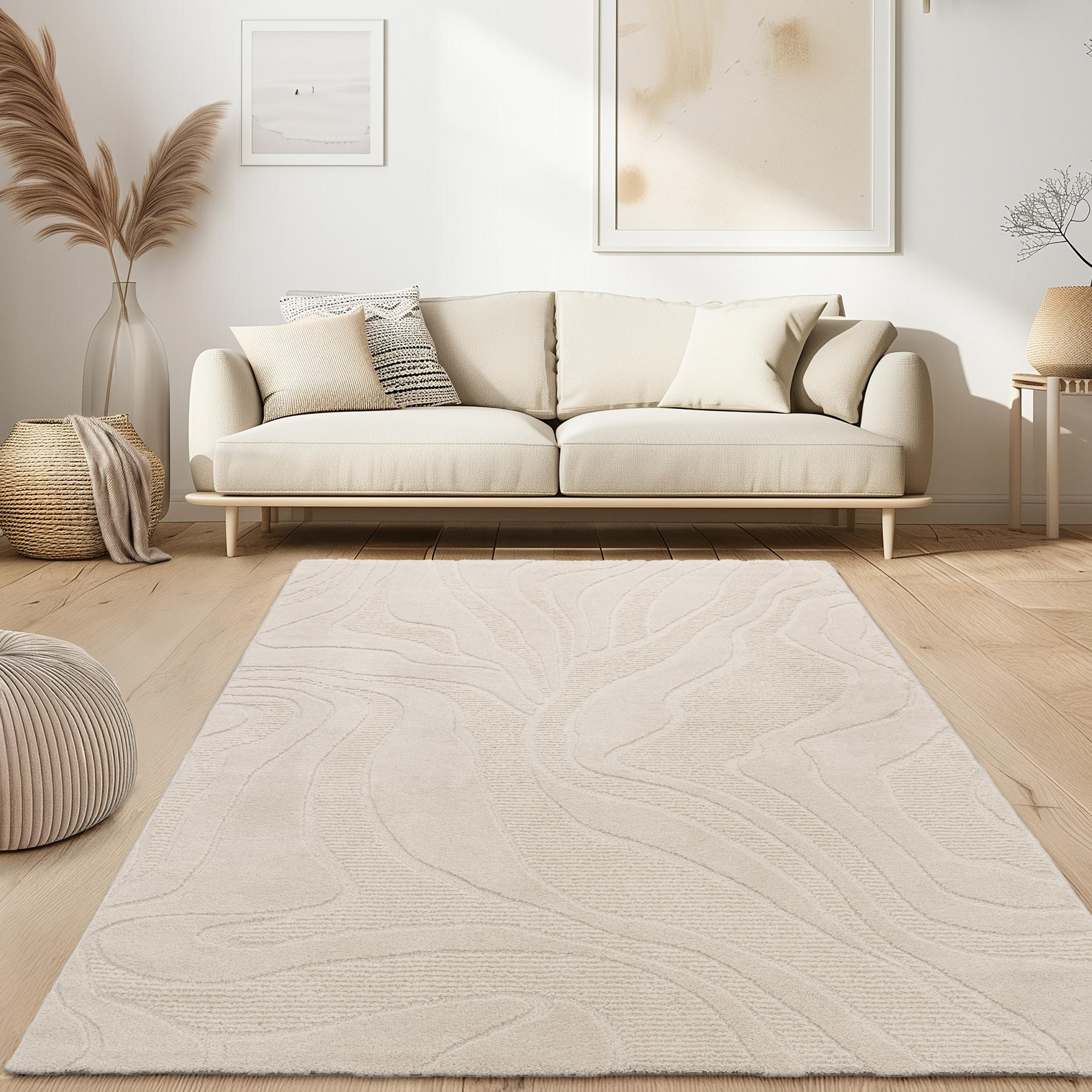 KURZFLORTEPPICH 160/220 cm Aura 702 - Creme, Textil (160/220cm) - Paco Home