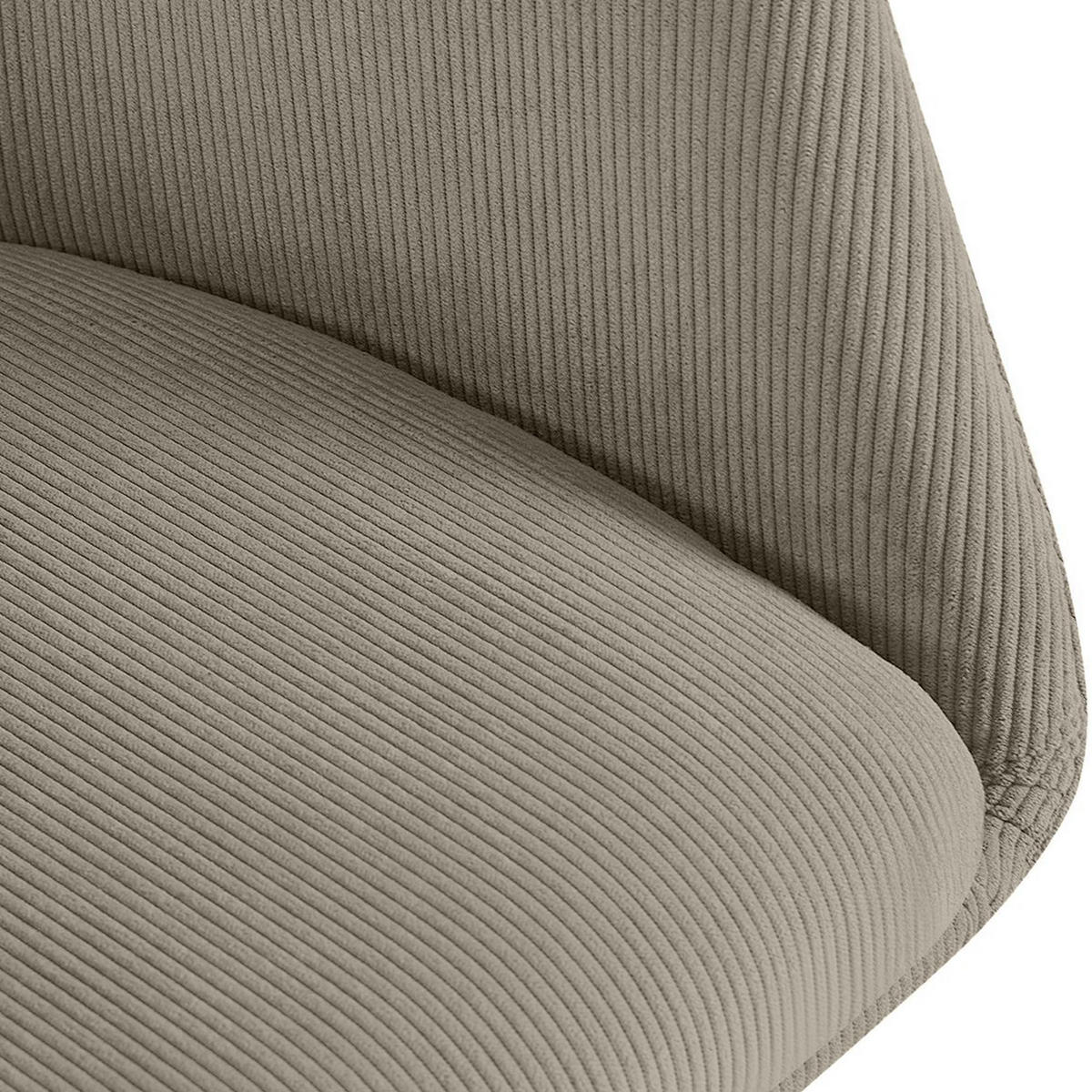 ESSZIMMERSTUHL Cord Taupe - Taupe/Schwarz, Textil/Metall (56/81/62cm) - CLP