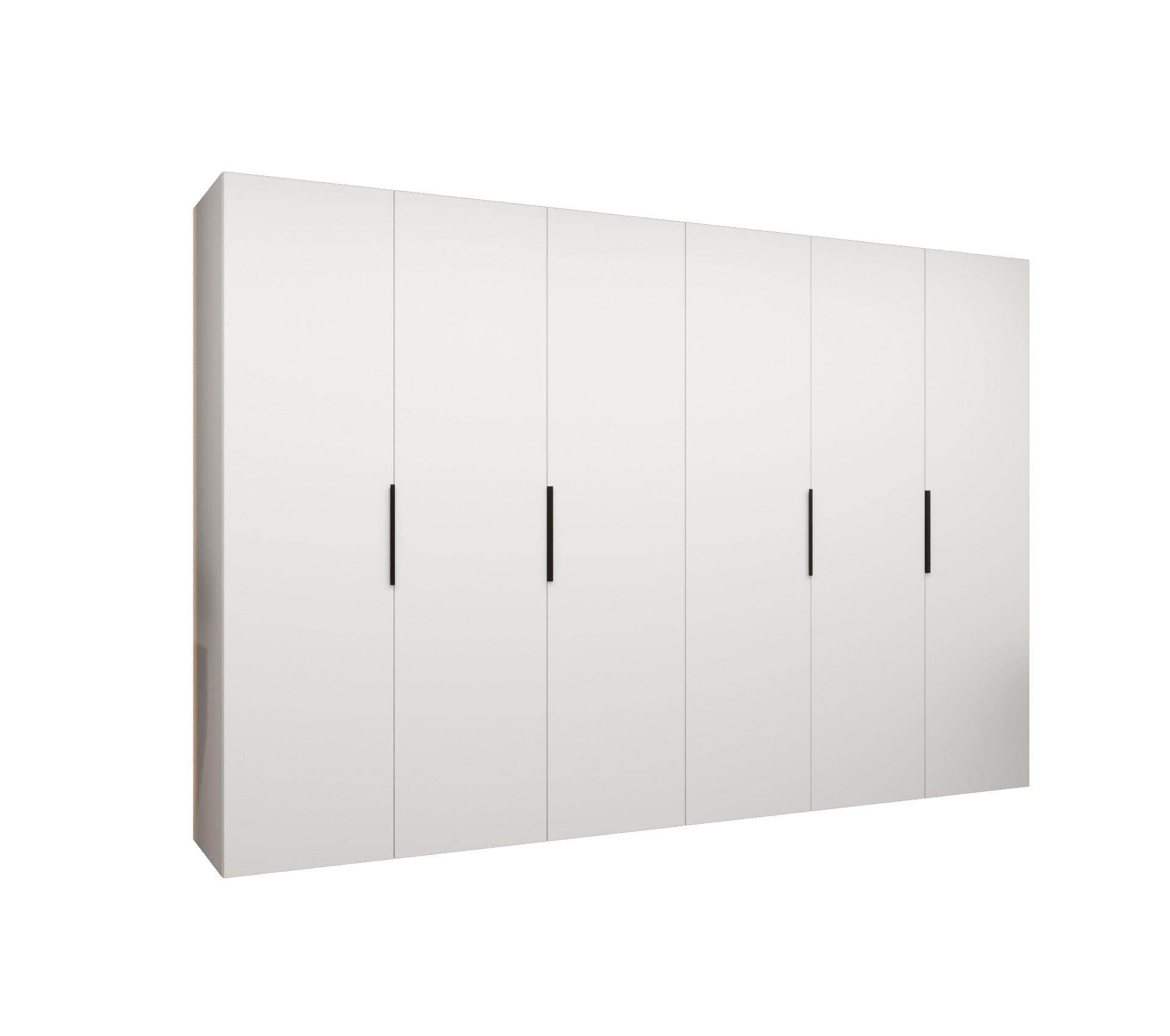 Möbel Kryspol Drehtürenschrank Weiß, Schwarz 300x202x52 cm