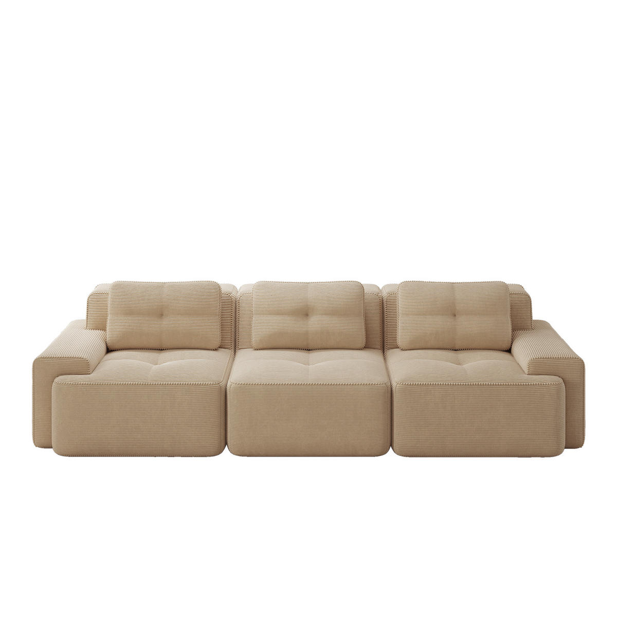 3-SITZER-SOFA DE-34113 modular rahmenlos mit Tiefsitz Beige - Beige, Textil (104/69/293cm) - ComfortXL