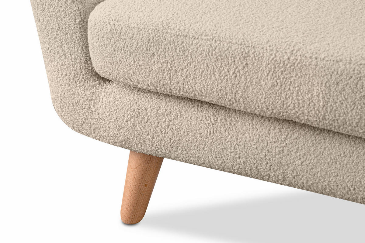 SESSEL TAGIO Massivholz-Beine, cremig - Creme/Braun, Buchenholz/Textil (86/80/88cm) - KONSIMO®