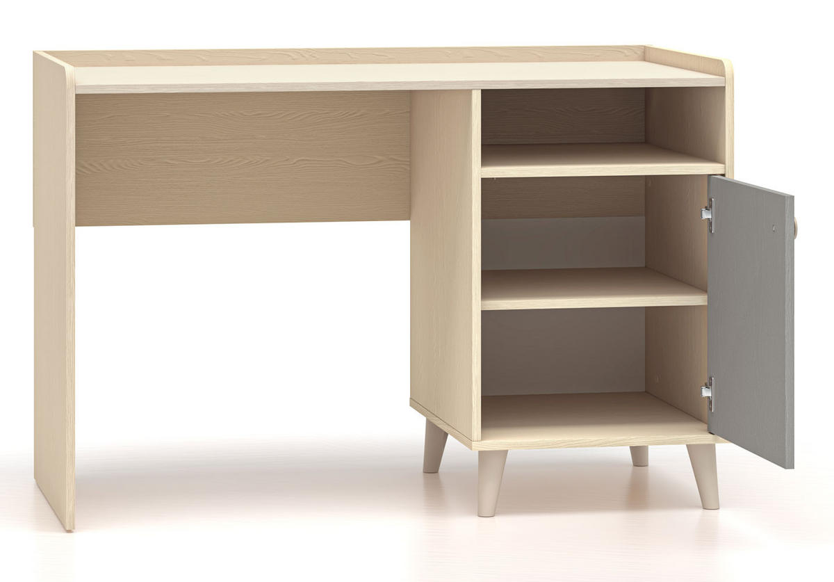 SCHREIBTISCH Mevel Wüstensand / Palladiumgrau 120 / 58 / 80cm - Braun/Grau, Holz/Holzwerkstoff (58/120/80cm) - Feldmann-Wohnen