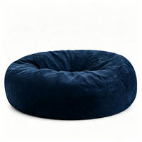SITZSACK 150x150cm Grau Weicher Bequemer Lesesessel - Blau, Textil (150/31.5/150cm) - Raelunyi
