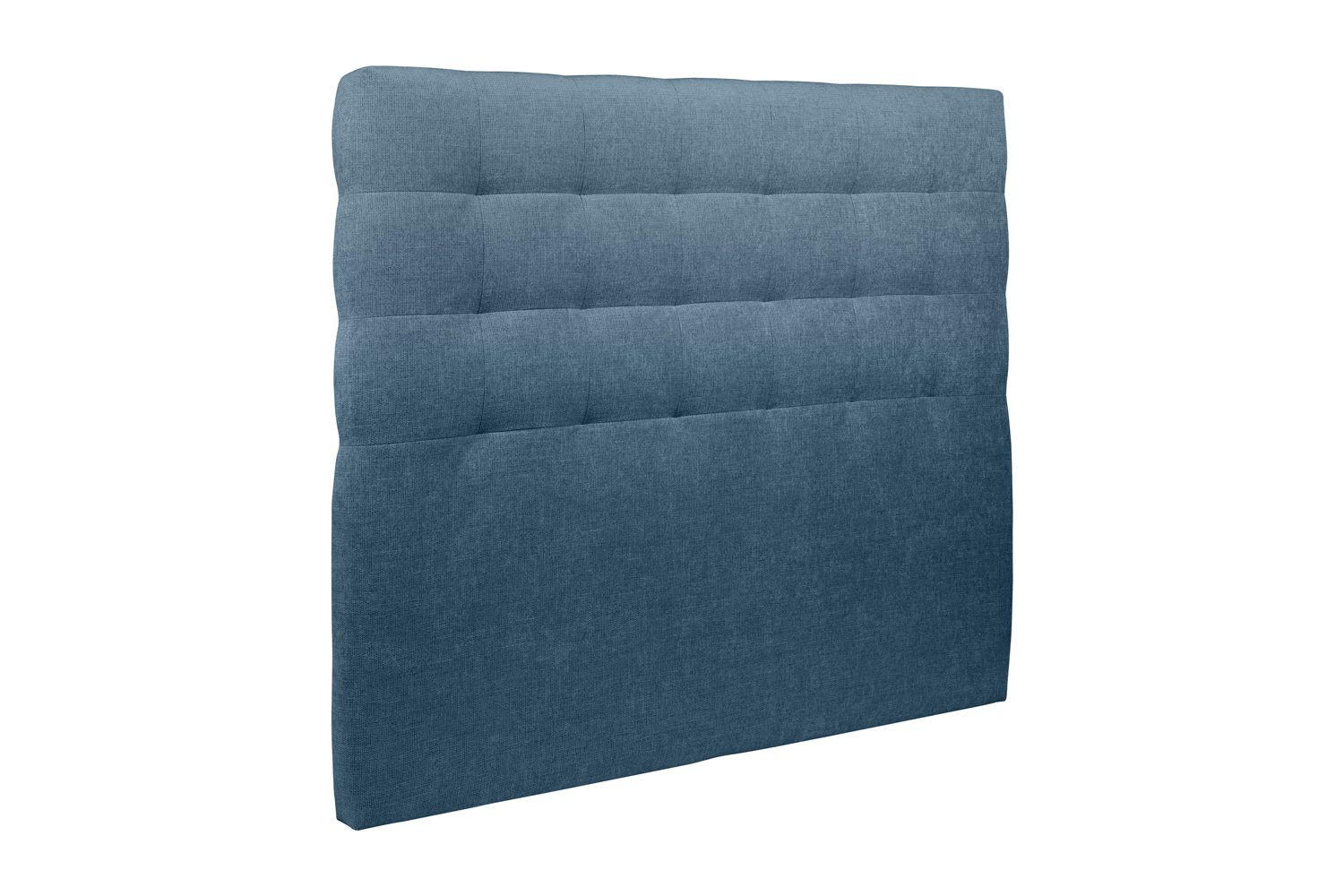 KOPFTEIL gepolstert - Gesteppt – ozeanblauer Stoff - 150 cm - Beige/Dunkelblau, Holz (150/120/10cm) - Sommeil de Plomb