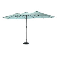 DOPPELSEITIGER Sonnenschirm aus Stahl 453x267x250 cm in Hellgrün mit Kurbel - Hellgrün, Metall (267/453cm) - Modfu