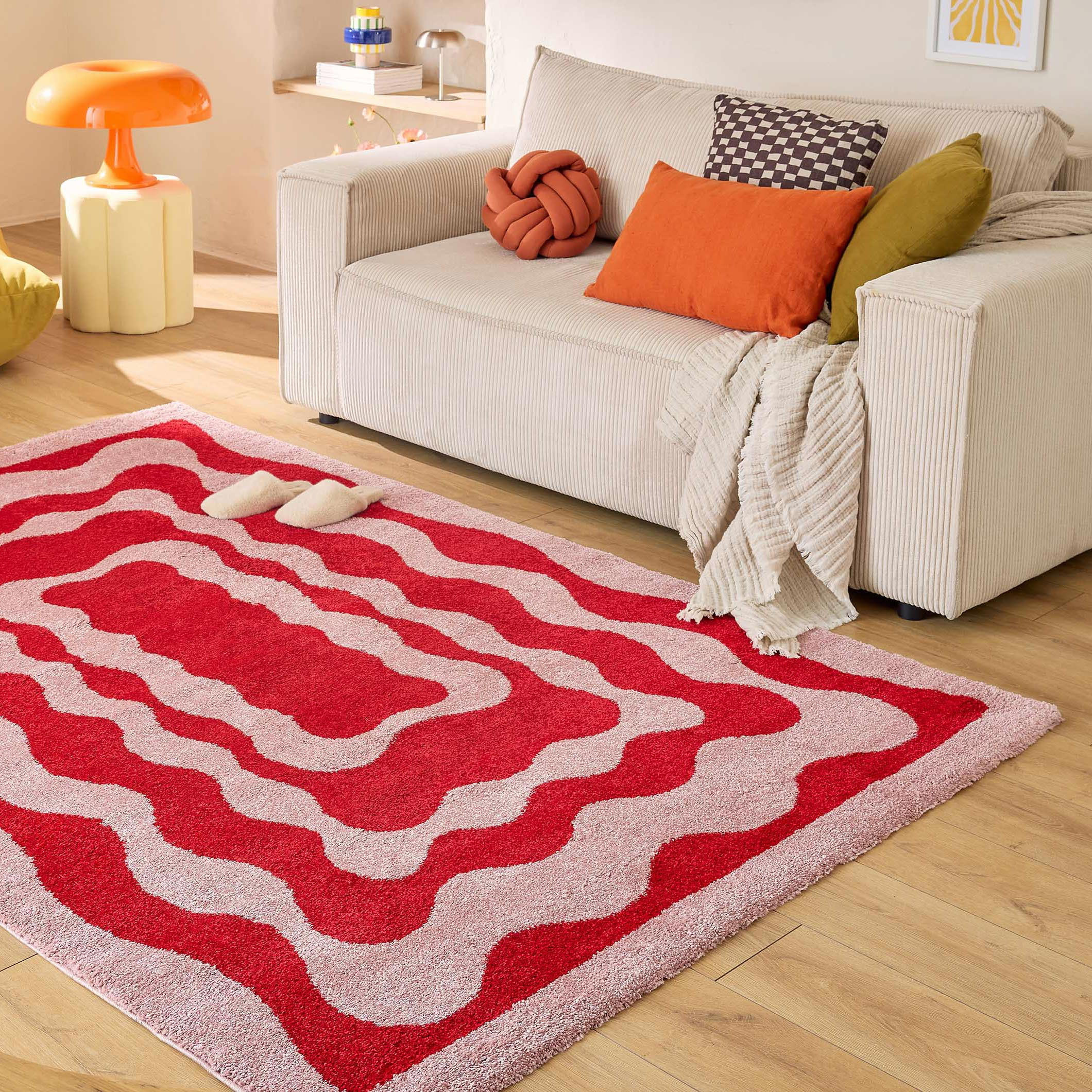 TEPPICH vintage rot Groovy 80x140 cm - Rot, Textil (80/140cm) - Nazar Rugs