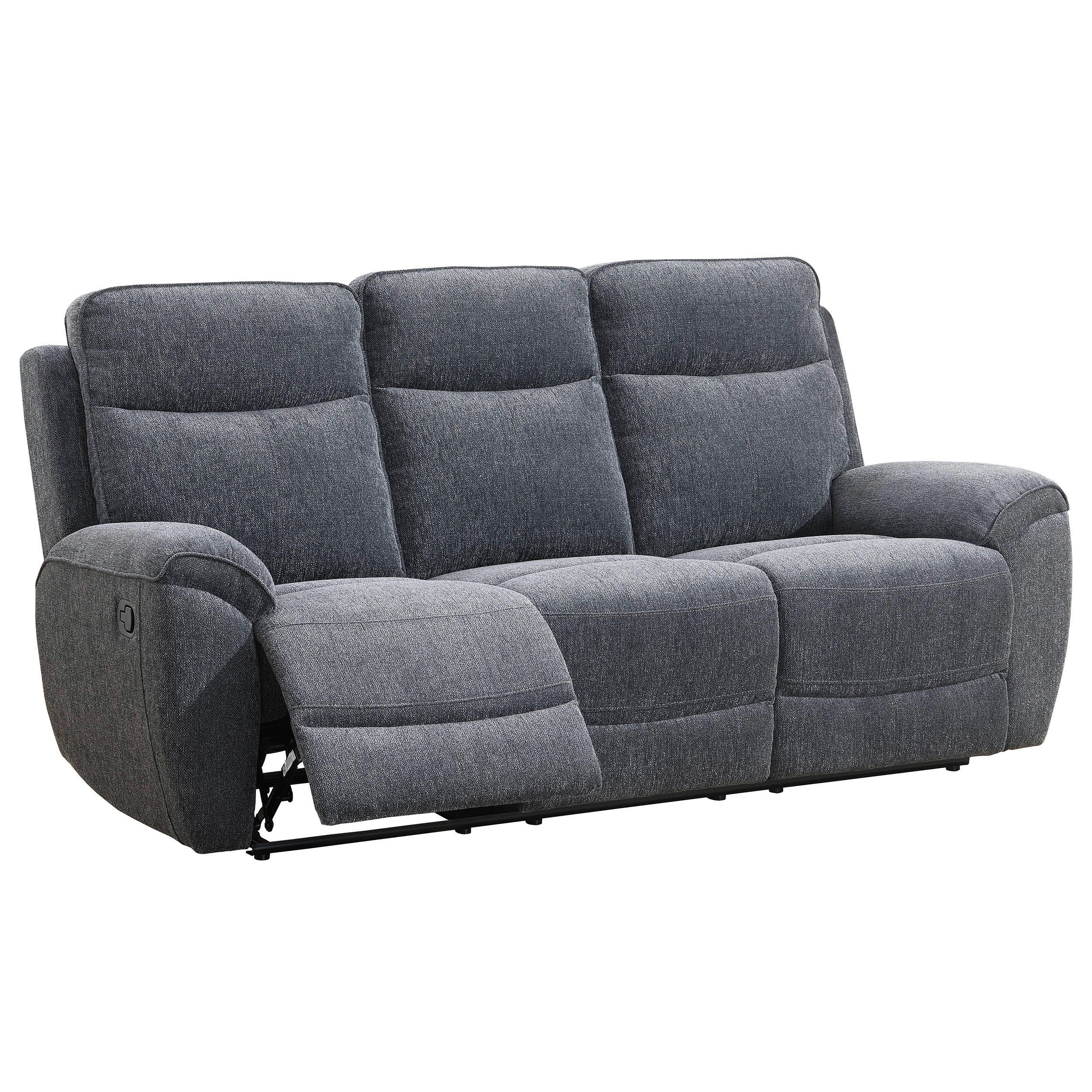 3-SITZER-RELAXSOFA Dolce, mit Relaxfunktion, 215 cm, Dunkelgrau, Chenille - Schieferfarben, Textil (215/106/100cm) - Beautysofa