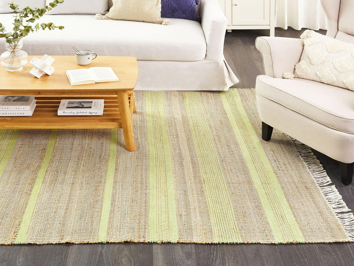 TEPPICH geflochten Talpur 230/160 cm - Beige, Naturmaterialien (160/230cm) - Beliani