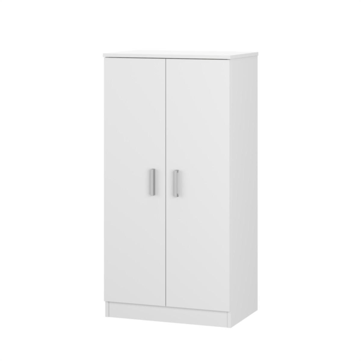 SCHUHSCHRANK 2 Türen (30 Paar) Zapateros - H108cm - Weiß, Holzwerkstoff (36/108/55cm) - Calicosy