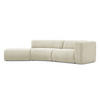 4-SITZER-SOFA Chenille Stoff Beige - Beige/Schwarz, Kunststoff/Textil (335/70/166cm) - Makamii