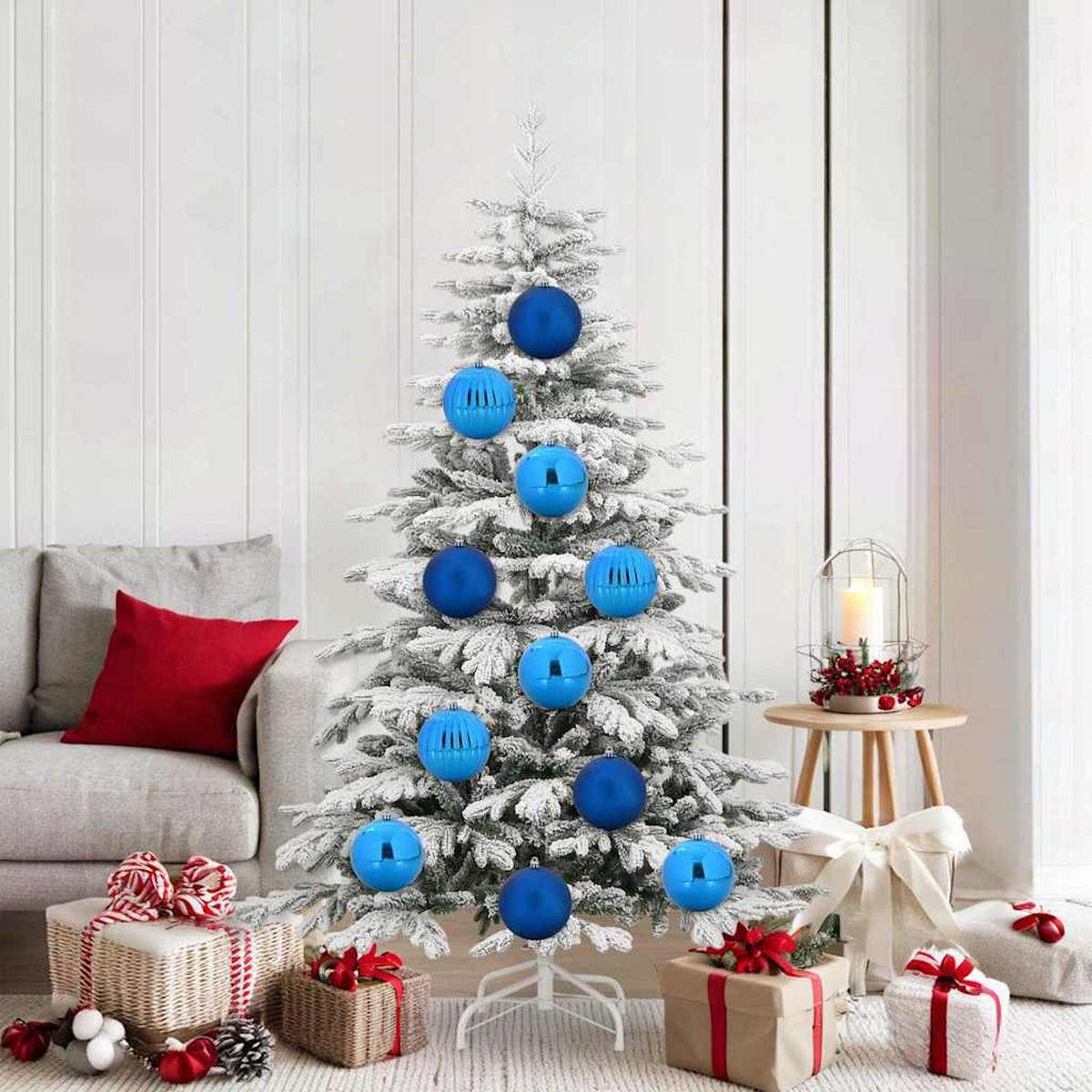 WEIHNACHTSKUGELSET XL 9 -teilig 15/15/15 cm Blau Kunststoff - Blau, Kunststoff (15/15/15cm) - vidaXL
