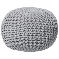 POUF Conrad 50/50/35 cm - Grau, Naturmaterialien/Textil (50/35/50cm) - Beliani