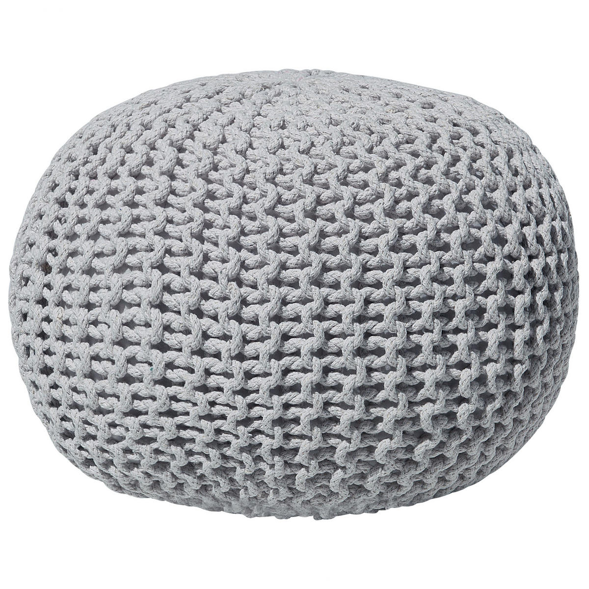 POUF Conrad 50/50/35 cm - Grau, Naturmaterialien/Textil (50/35/50cm) - Beliani