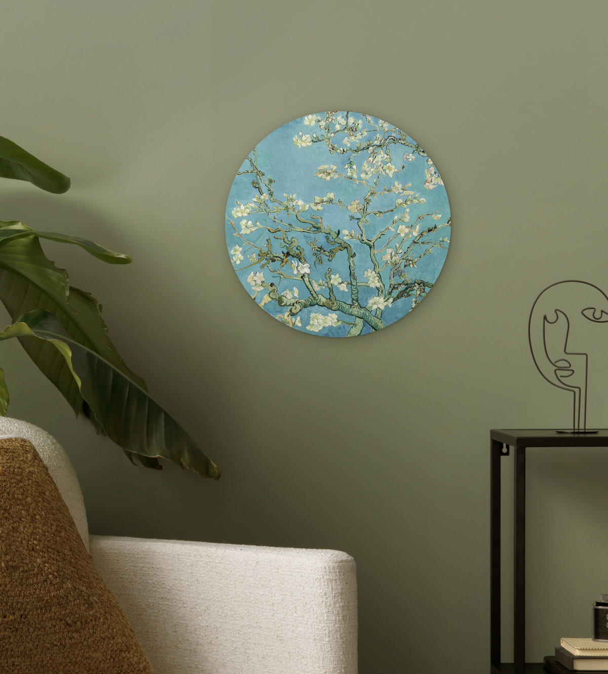 WANDBILD Van Gogh - Mandelblüte - Alte Meister - Kunst - Vintage 30x30 cm - Pastellblau, Kunststoff (30/30cm) - MuchoWow