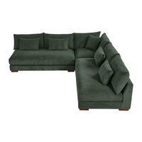 SOFA ohne Schlafmöglichkeit - 6 Personen - Samt, Stoff - Grün - - Grün, Textil (275/85/275cm) - Vente-Unique