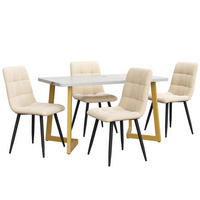 ESSGRUPPE DE-39011 117/68 cm Tisch mit 4 Stühlen Beige - Beige, Holzwerkstoff (117/75/68cm) - ComfortXL