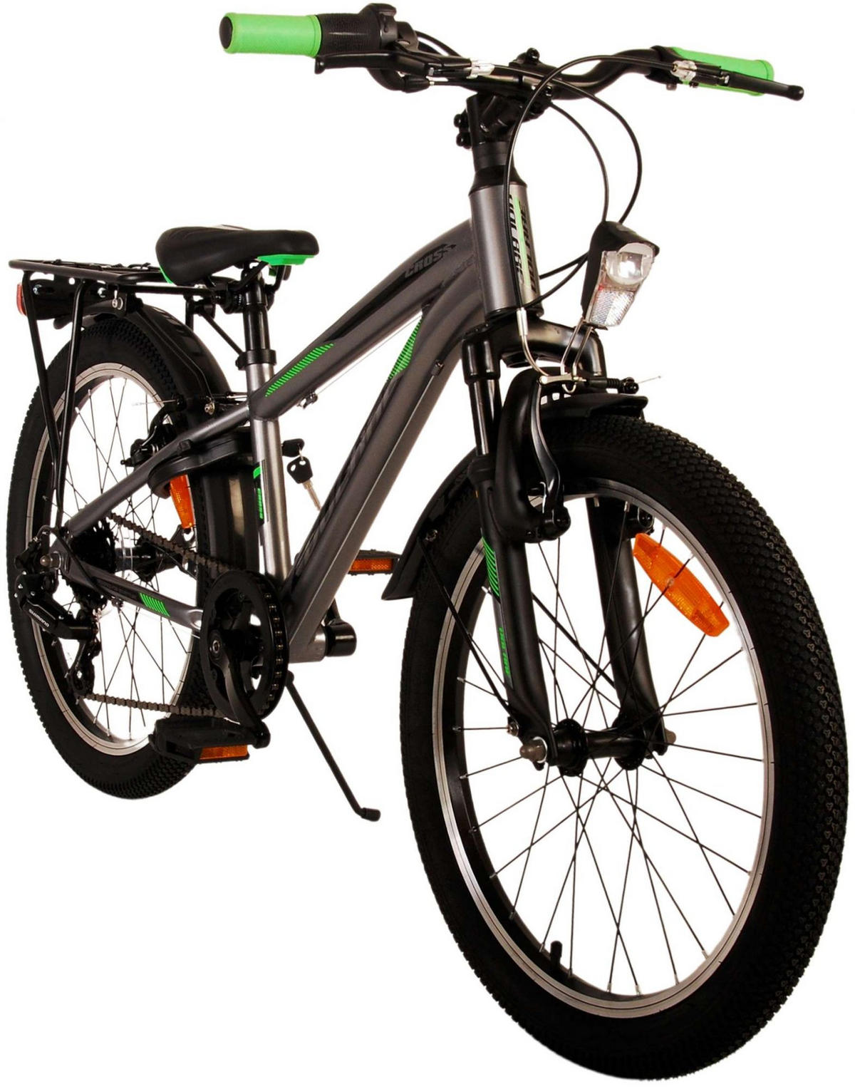 KINDERFAHRRAD Cross - Jungen - 20 Zoll - Rücktritt + Handbremse - 6 Gänge - Grau - Grau, Metall (55cm) - TPFSports