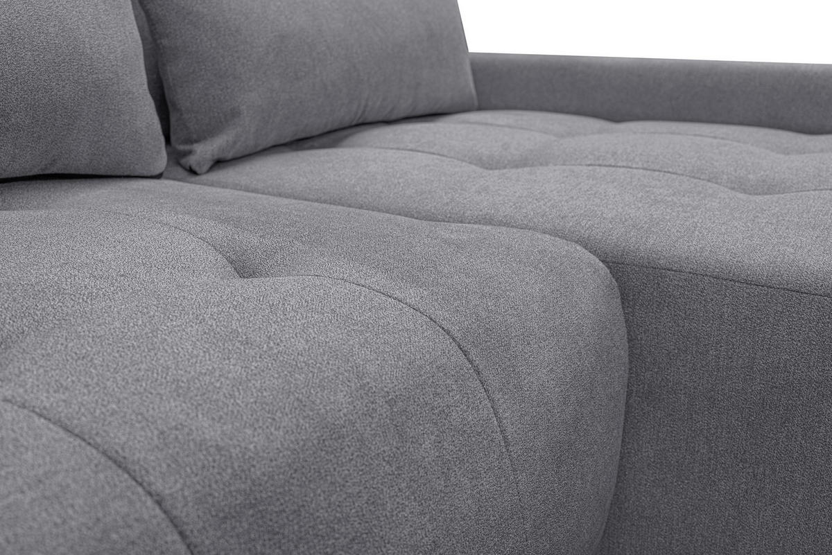 ECKSOFA Bloom mit Bettkasten und Schlaffunktion L-Form - Grau, Textil (267/185cm)