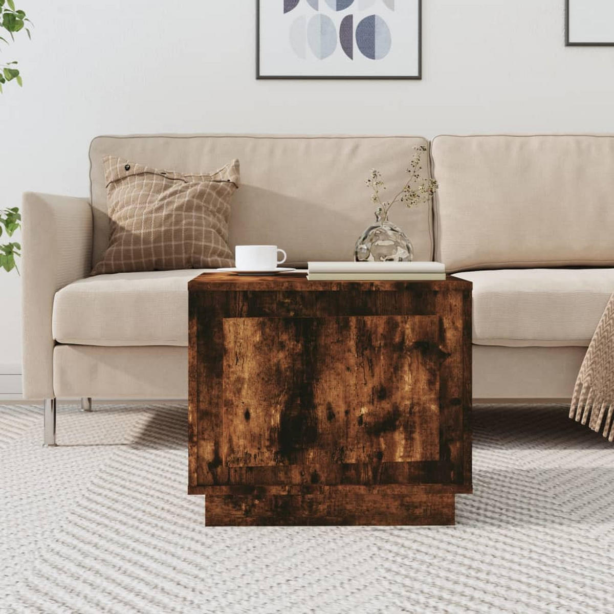 COUCHTISCH Räuchereiche 51x50x44 cm Holzwerkstoff - Braun, Holzwerkstoff (51/50/44cm) - furnicato