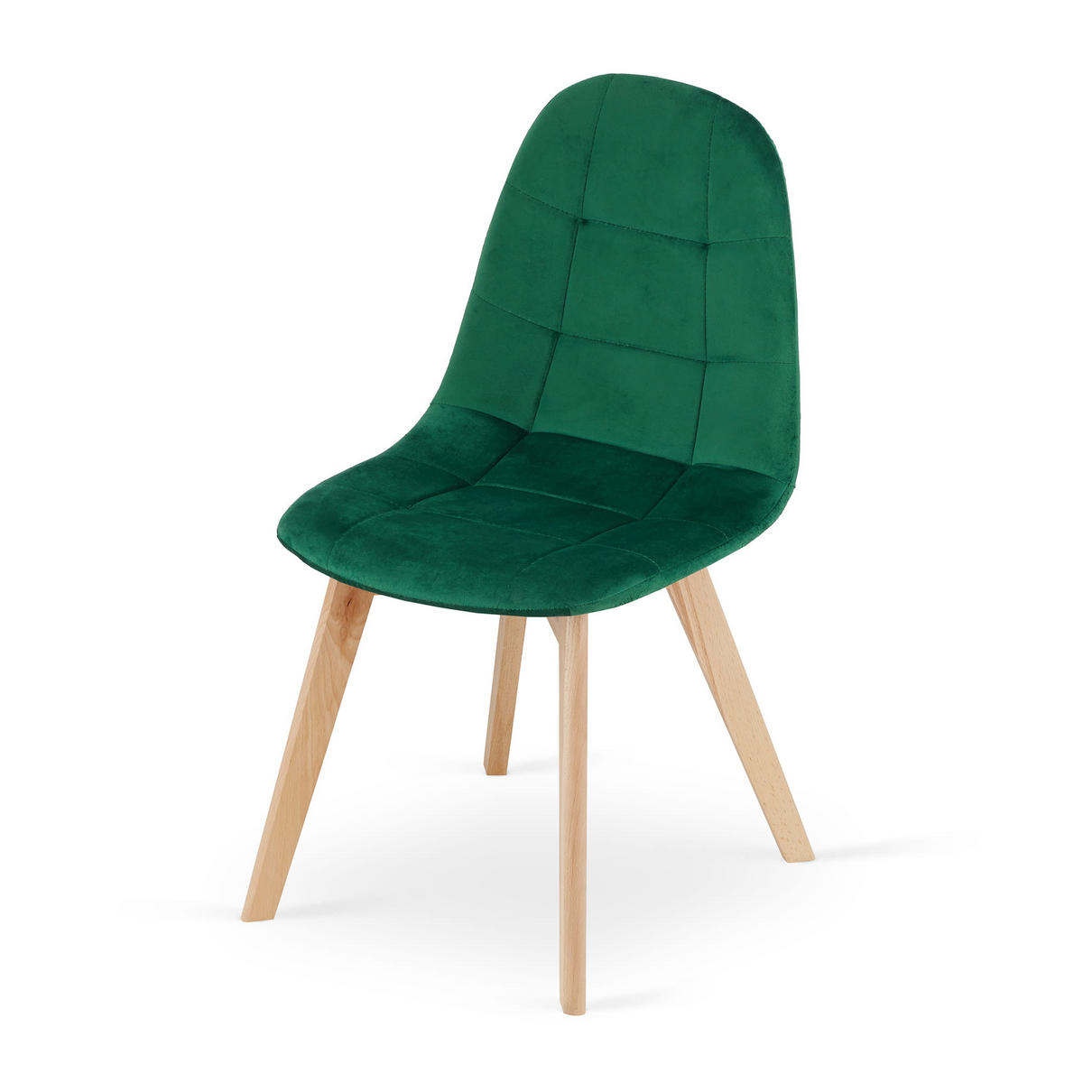 STUHL SORANO 1 Stück, Grün, mit Samtstoff gepolstert - Grün, Holz/Textil (45/82/54cm) - Komodee