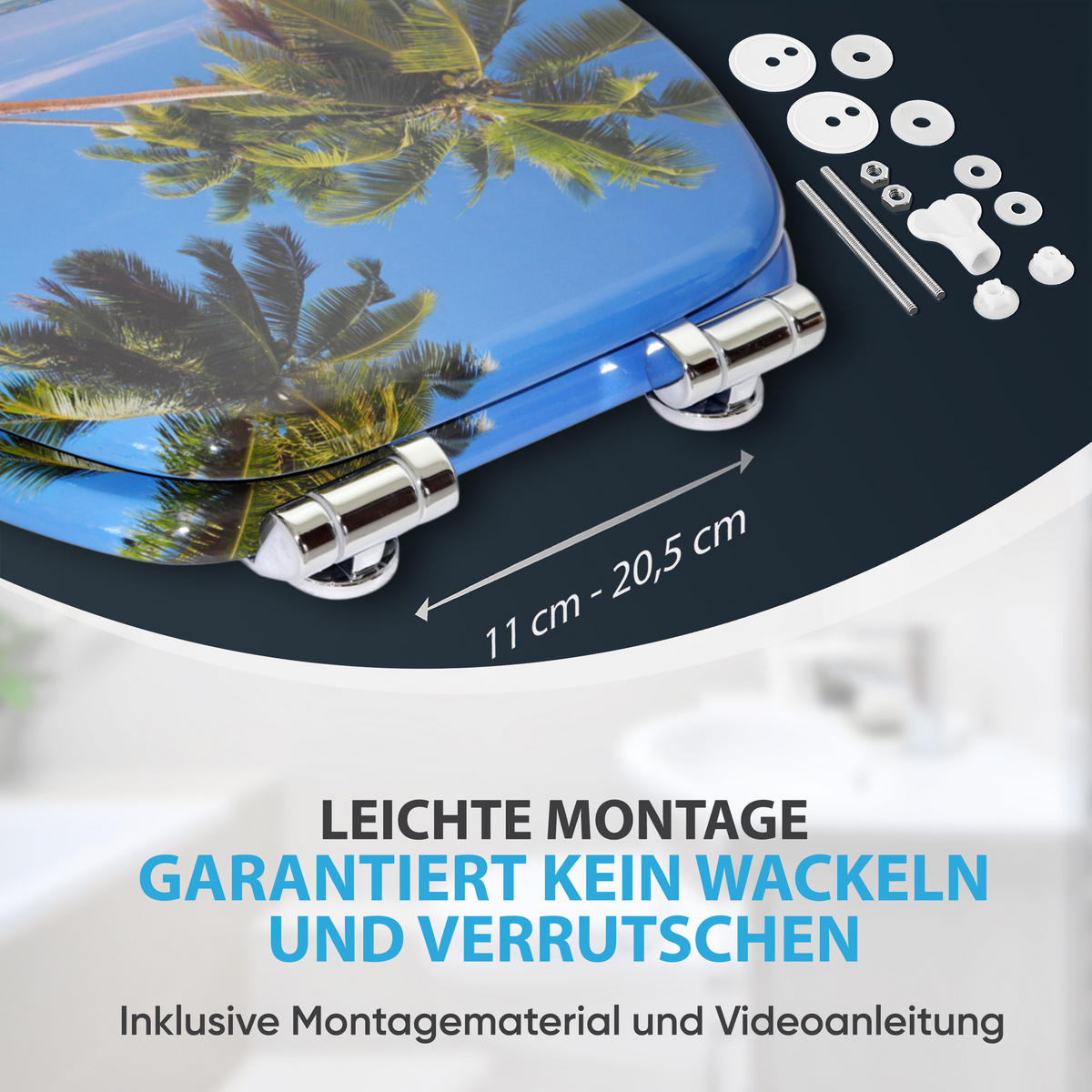 WC-SITZ mit Absenkautomatik Karibik - Blau, Holzwerkstoff (38/6/47cm) - Sanilo