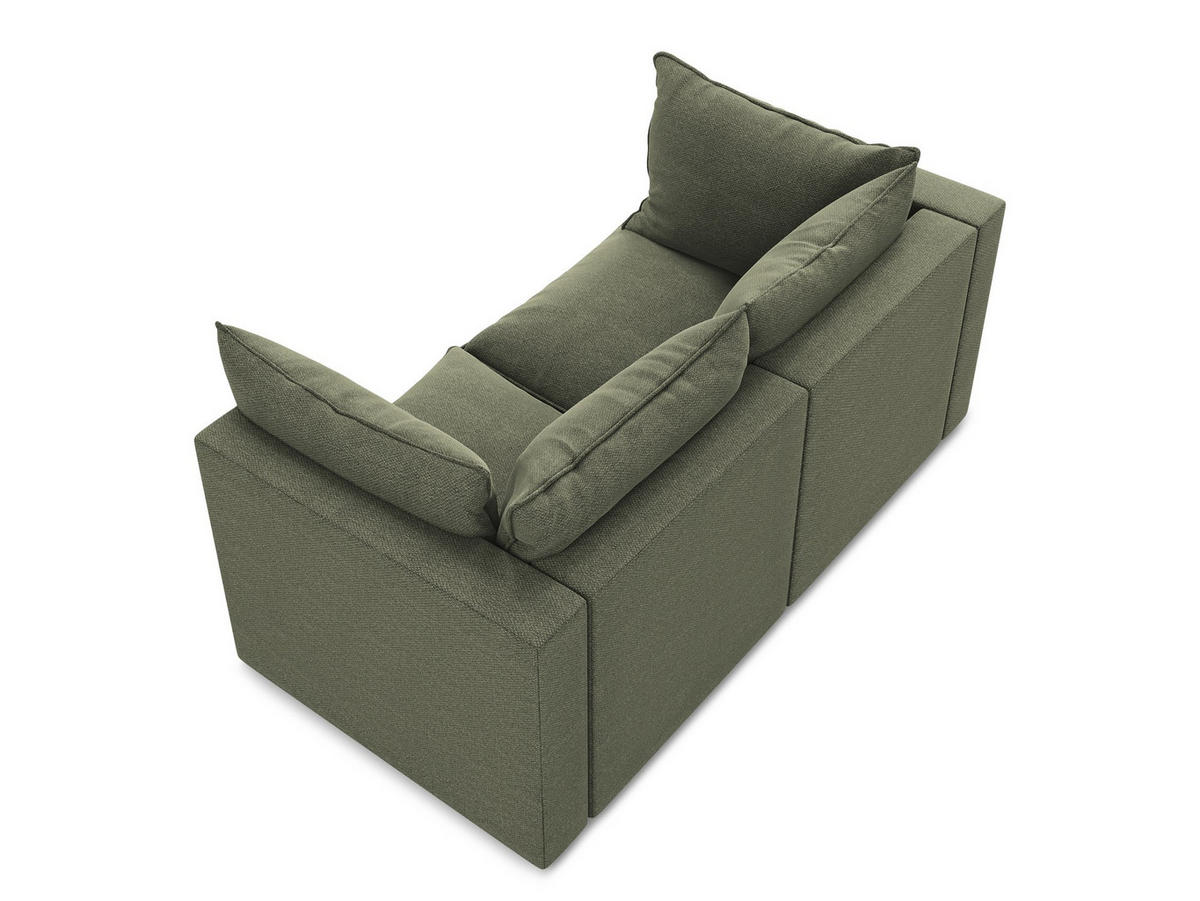 POUF Strukturstoff Orange - Terracotta/Schwarz, Holzwerkstoff/Kunststoff (75/45/75cm) - Makamii