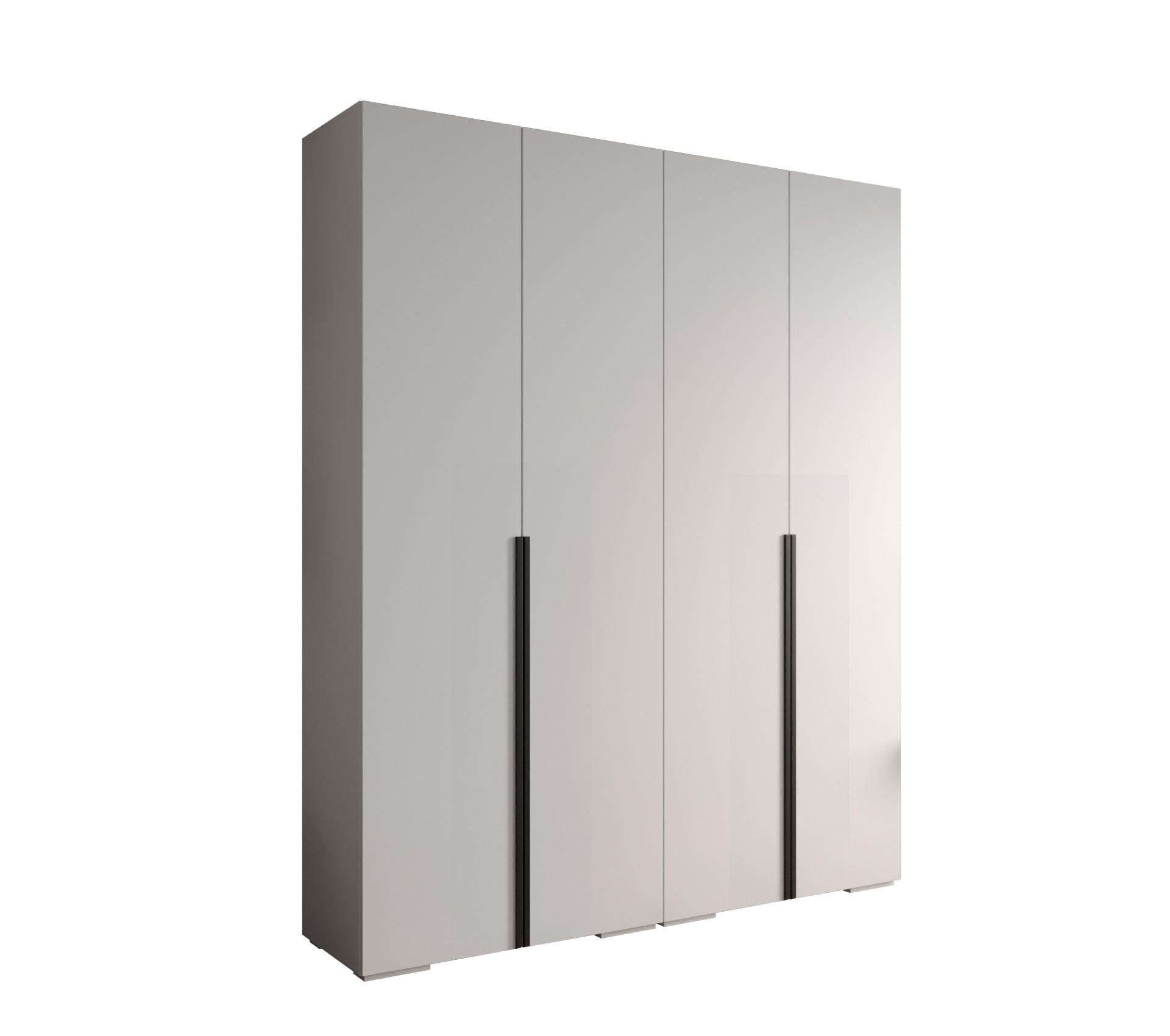DREHTÜRENSCHRANK 236.7/200/47 4-türig - Schwarz/Weiß, Holz/Metall (200/236.7/47cm) - MÖBEL KRYSPOL