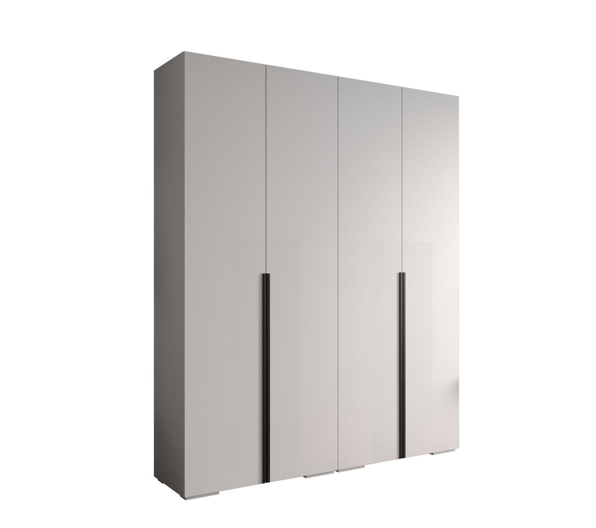 DREHTÜRENSCHRANK 236.7/200/47 4-türig - Schwarz/Weiß, Holz/Metall (200/236.7/47cm) - MÖBEL KRYSPOL