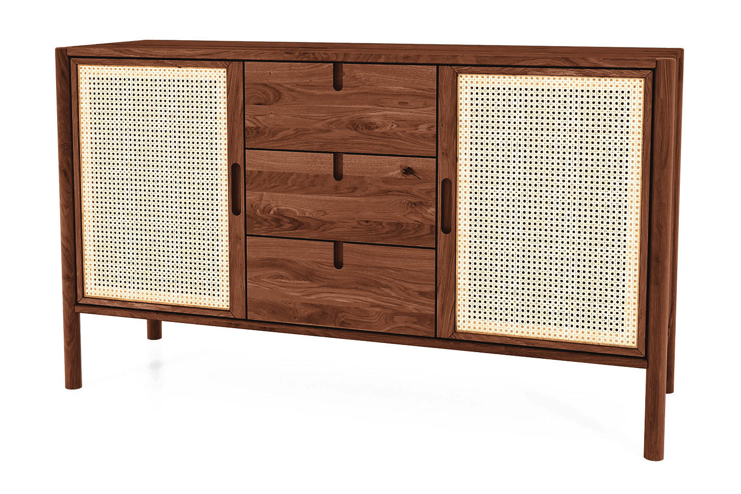 KOMMODE INA Wildeiche - Dunkelbraun, Holz (142/84/46cm) - byoak