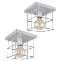 DECKENLEUCHTE MERRIL Metall Silber 2er Set - Silberfarben, Metall (20/20/20cm) - Globo Lighting
