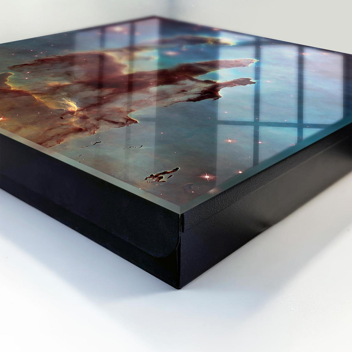 SCHLÜSSELBOX Schwarz 30x30 cm- Türöffnung nach rechts - Kosmische Vision - Blau, Metall (30/30/5cm) - TULUP