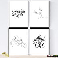 POSTER Set mit 4 ‚Alles ist möglich‘ A3 Rahmenlos - Klar, Papier (29.7/3cm) - Nacnic