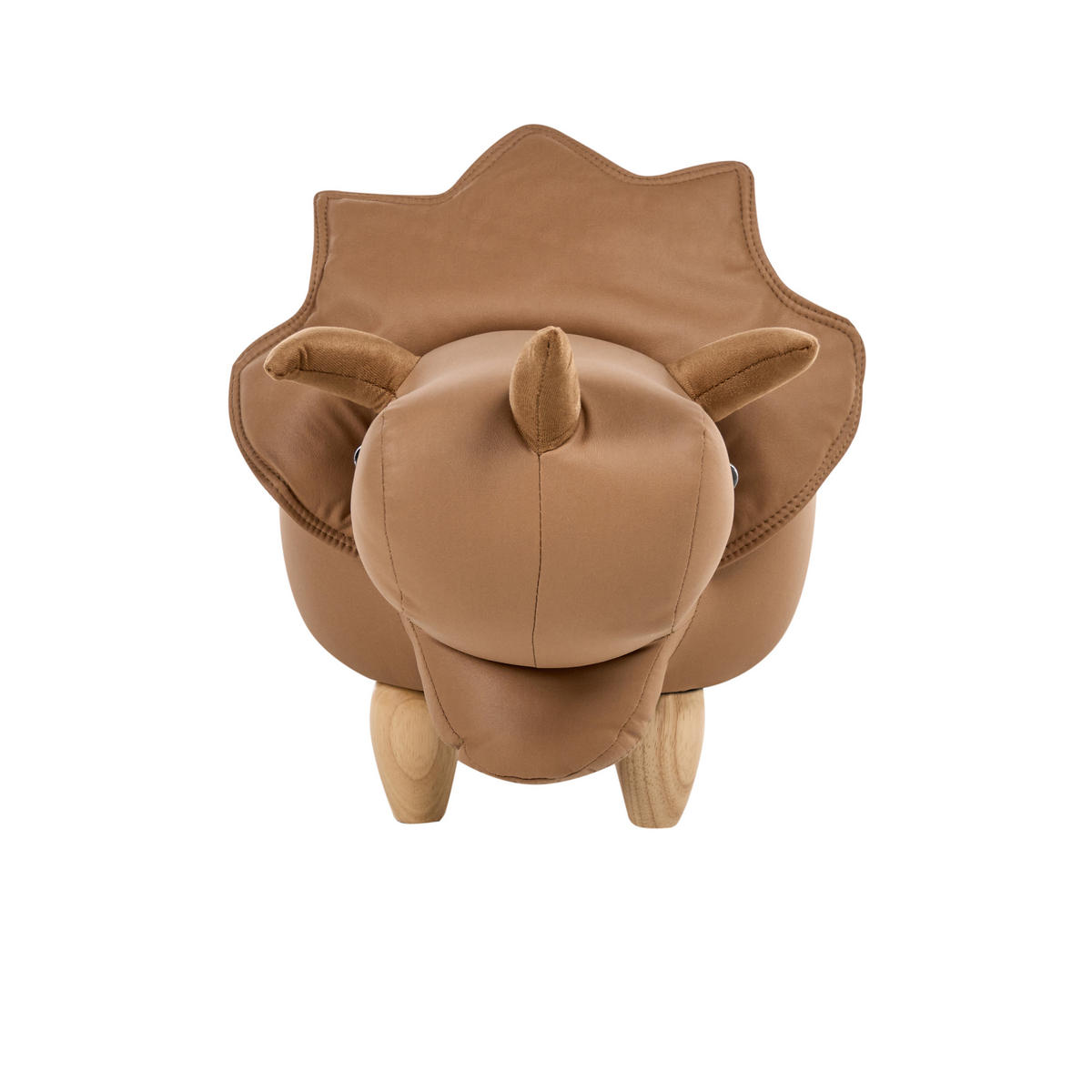 TIERHOCKER Braun Triceratops - Braun, Textil (92/56/42cm) - Beliani