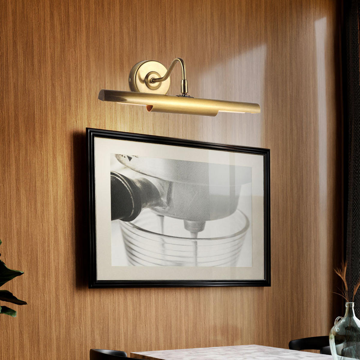 LED WANDELEUCHTE Picture Messing - Messingfarben, Metall (36.5/21/36cm) - Globo Lighting