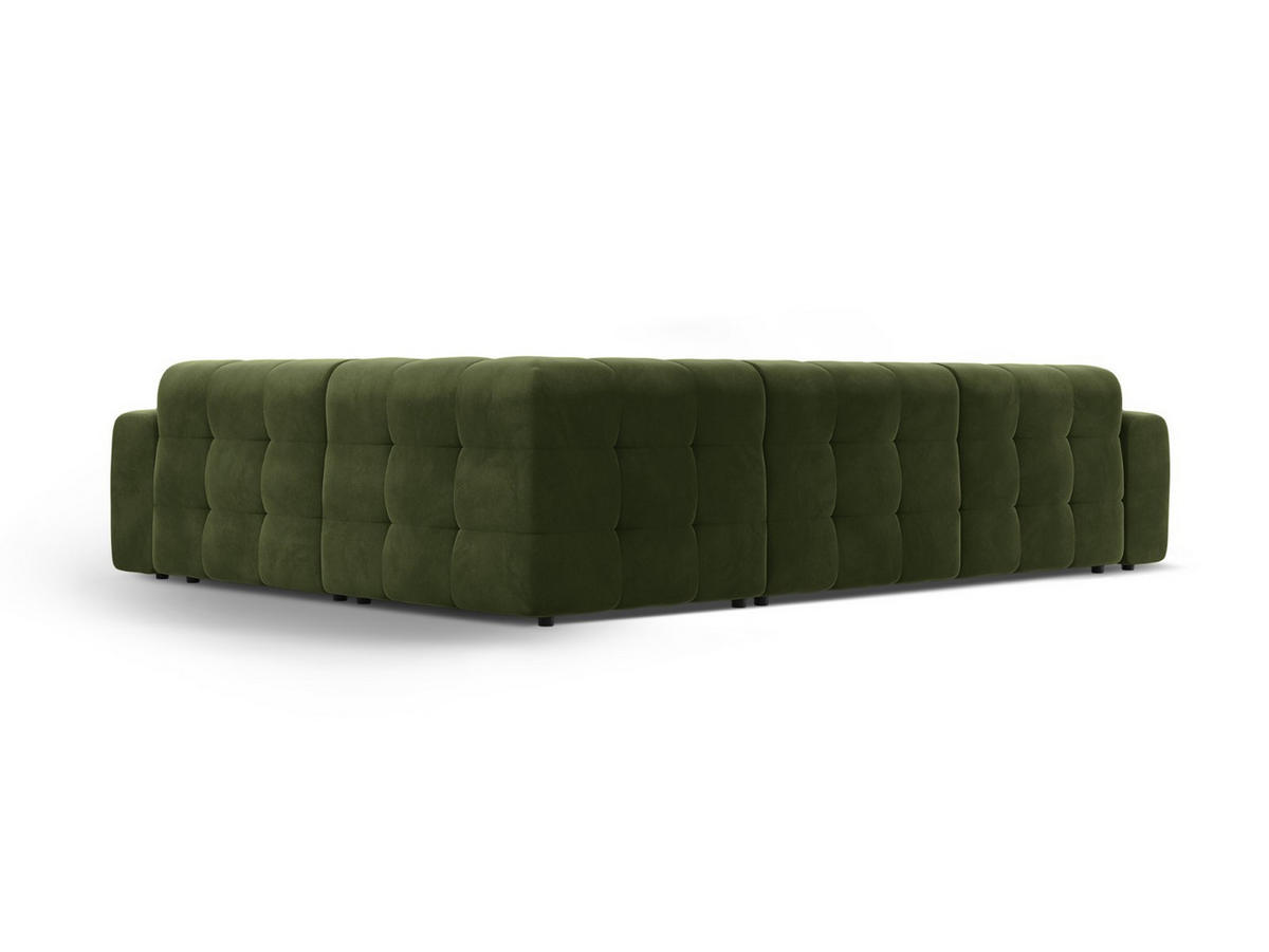 ECKSOFA rechts Kendal aus Samt armeegrün 6 Sitzplätze - Olivgrün, Textil (231/332cm) - Micadoni