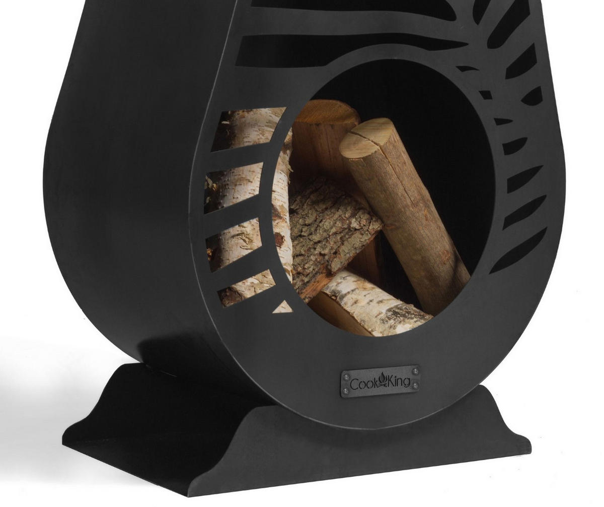 GARTENOFEN Utah Stahl schwarz 108 cm - Schwarz, Metall (50/108/33cm) - Mr. Deko