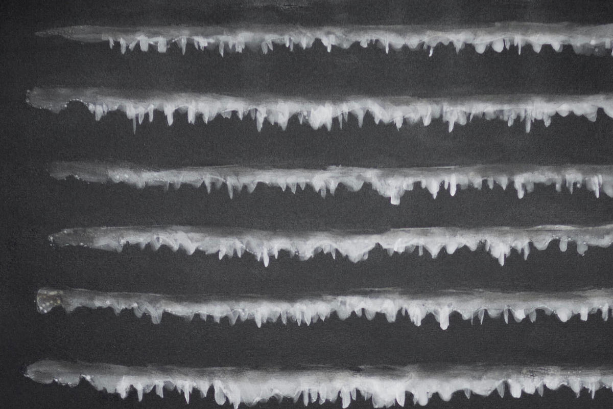ACRYLBILD HANDGEMALT Schwarz 83/123 cm - Schwarz, Textil (82.5/122.5cm) - KUNSTLOFT