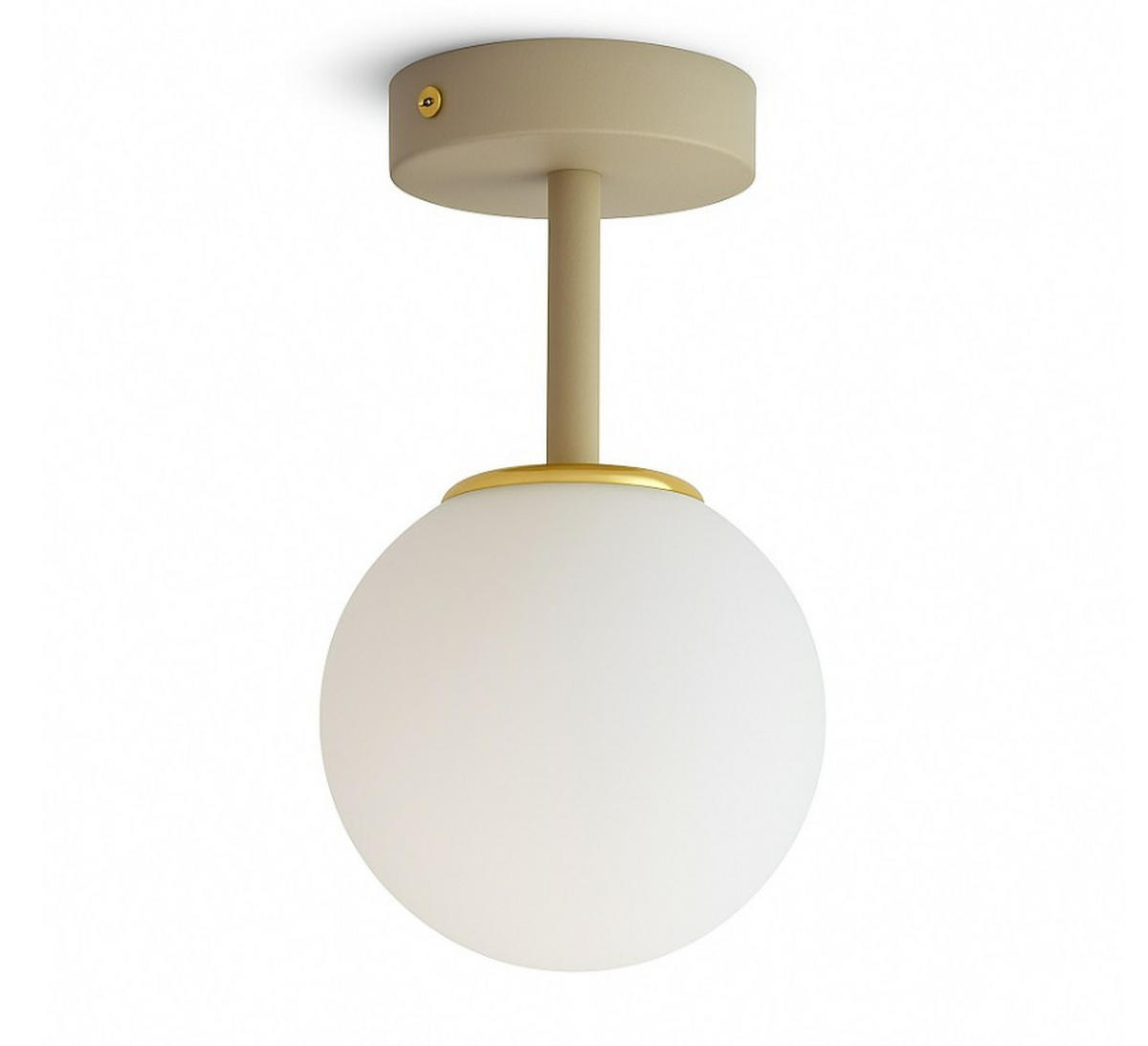 DECKENLEUCHTE ECRU II - Beige/Goldfarben, Glas/Metall (14/14/25cm) - kiki design