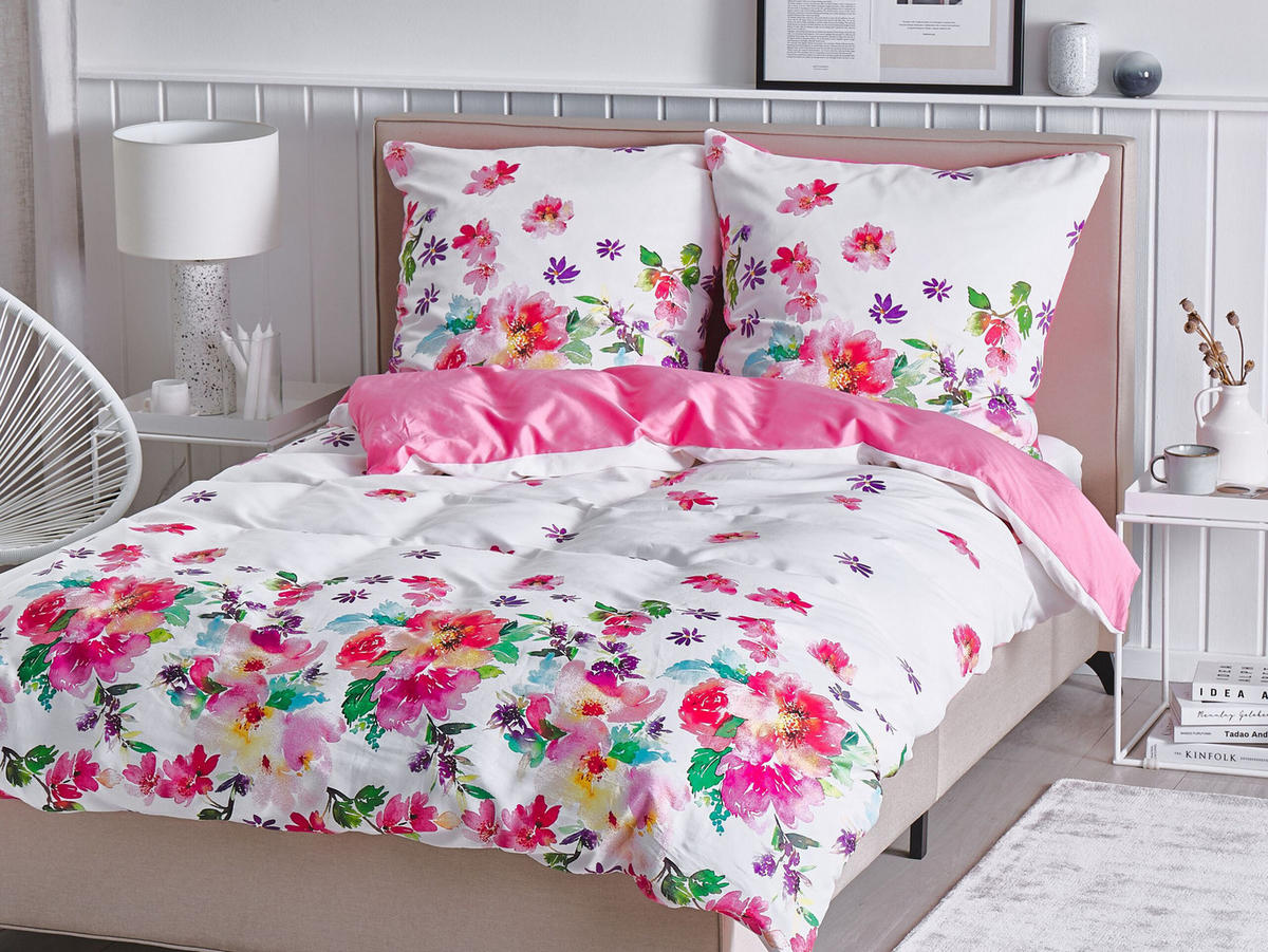 BETTWÄSCHE SET Larynhill 155x220 cm - Weiß, Textil (155/220cm) - Beliani