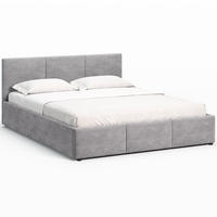 POLSTERBETT 140×200 cm mit Bettkasten und Lattenrost Nela HLR-22 Grau Velours - Grau, Holz/Metall (140/200cm) - Jana