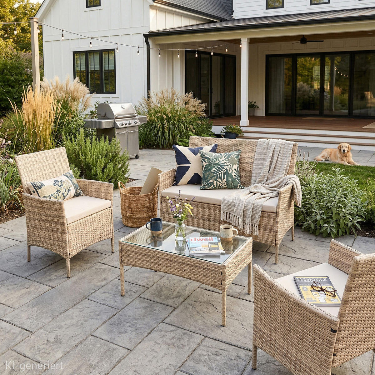SITZGRUPPE Brooklyn Beige - Beige, Metall - SVITA