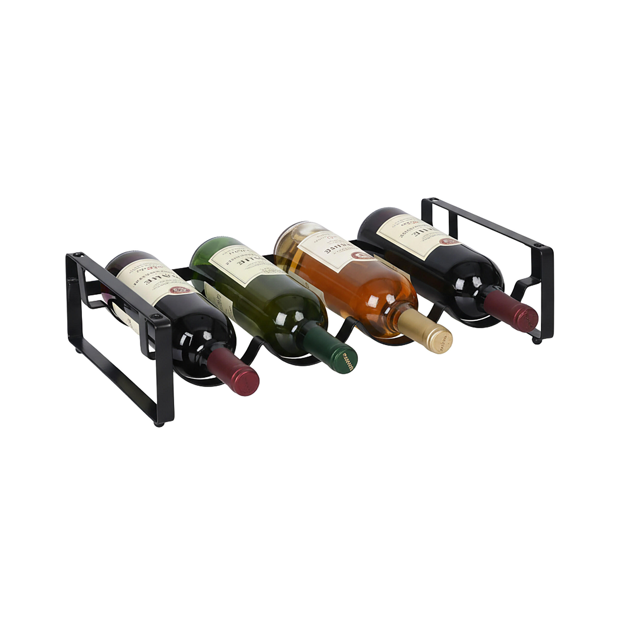 WEINREGAL - Schwarz, Metall (40/9.5/20cm) - Relaxdays