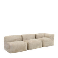 SITZSACK-SOFA 3-tlg. ZEN: Ecksessel, 2 Sessel - Beige, Textil (450/68/100cm) - icon