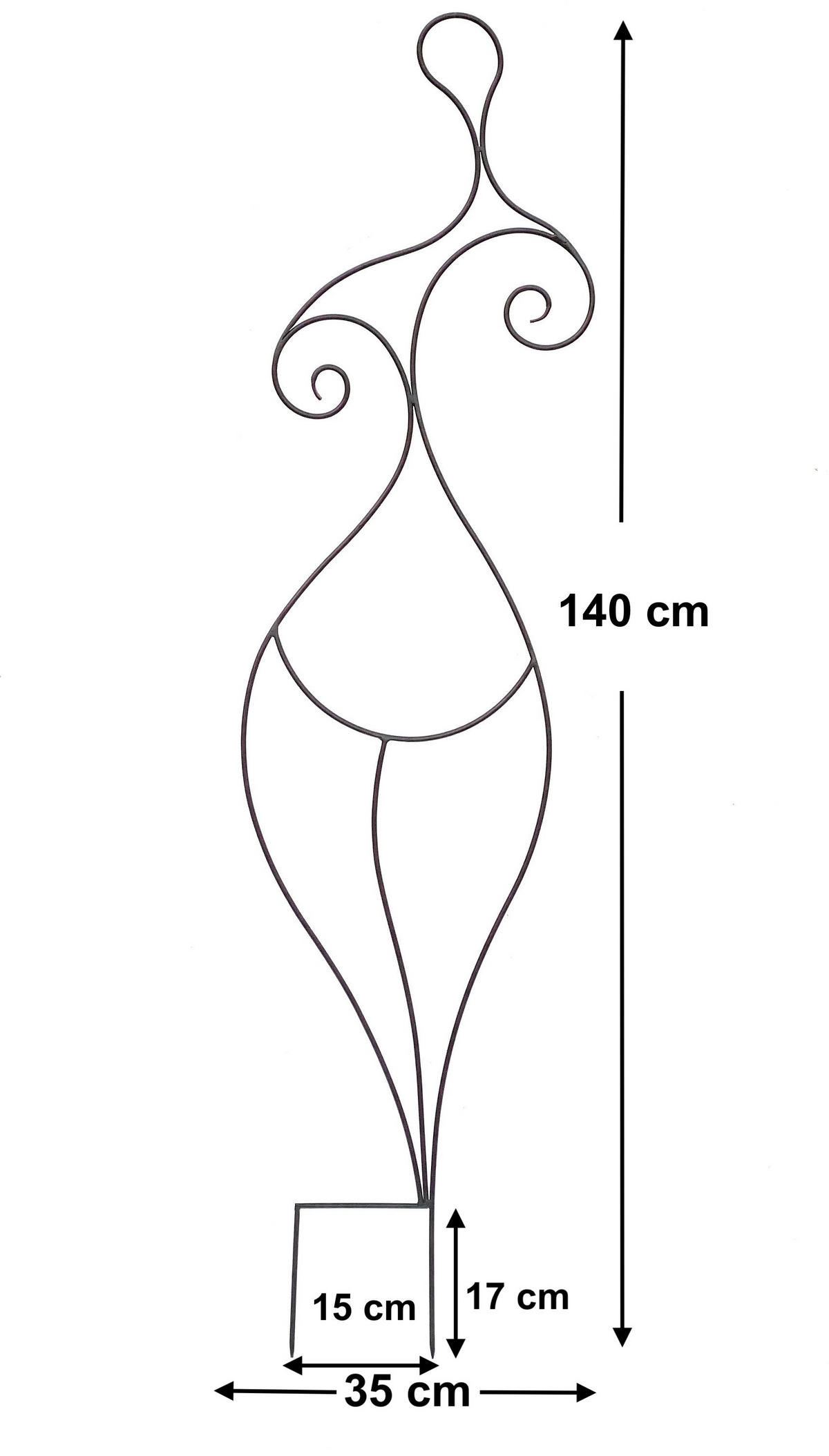 RANKHILFE Frau Lora Garten Metall Schwarz 140 cm - Schwarz, Metall (35/140/1.5cm) - DanDiBo
